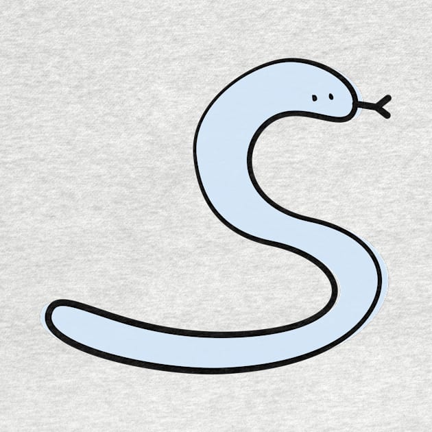 Cute Silly Simple Minimalist Pastel Blue Snake Small Icon by Charredsky